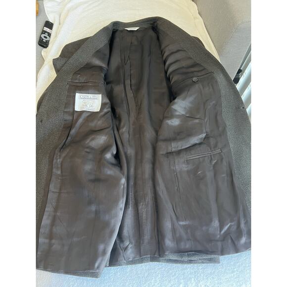 Joseph Feiss 100% Lambswool Blazer Sport Coat Jacket Dark brown Classic 46L - Picture 4 of 12